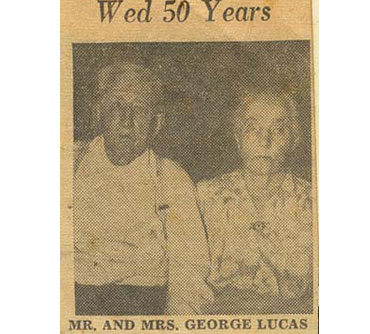 24 MAY 1949 - George and Mary (Dreps) Lucas - 50 wedding anniversary announcement