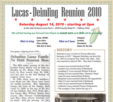 Lucas-Deimling Reunion Flyer - 2010