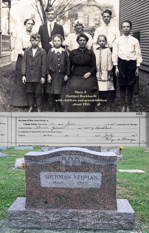 Mary (Sattler) Burkhardt w/Children and grandchildren