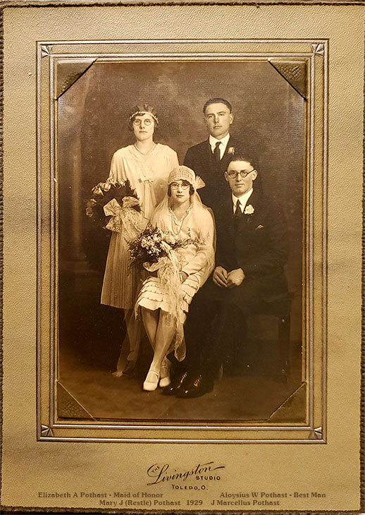 Marcellus and Mary (Restle) Pothast wedding photo